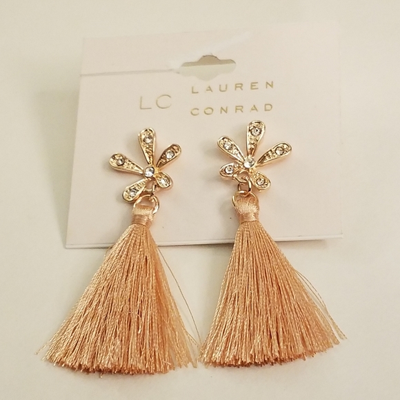 LC Lauren Conrad Flower Nickel Free Tassel Earring - Picture 5 of 6